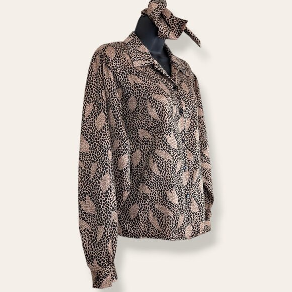 🍁Vintage Alluffe Blouse & Matching Neck Tie - Picture 3 of 10